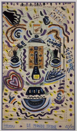 Edouard Leon Theodore Mesens 1903-1971 Le monde tourne, 1971 Collage e...