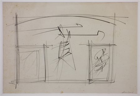 Emilio Scanavino 1922-1986 Senza titolo Matita su carta cm 33x48 Firma in...