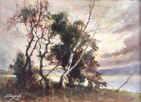 Licinio Barzanti DOPO L’URAGANO olio su cartoncino, cm 25x35 firma sul retro:...