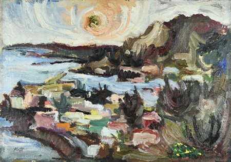 Vincenzo Ciardo ALBA SALENTINA, 1959 olio su tela, cm 48x68 firma e data