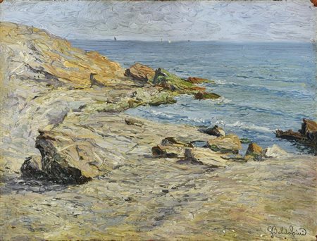 Guglielmo Baldassini MARINA olio su cartoncino, cm 34x44,5 firma Provenienza...