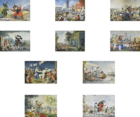 Giovanni Battista Grandi gruppo di dieci acquarelli...