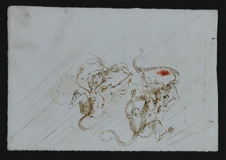 Emilio Lapi DEMONI china bruna su carta, cm 14,8x21,7