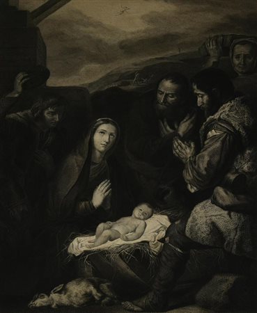 ADORATION DES BERGERS, 1835 circa incisione all'acquaforte e bulino, cm...