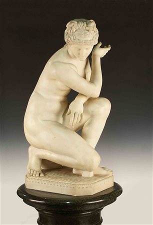 Scultore romano inizi del XIX secolo, "La Venere accovacciata", gruppo in...