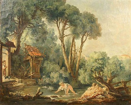Francoise Boucher (Parigi 1703 – 1770), copia da, "Le Bagnanti", olio su...