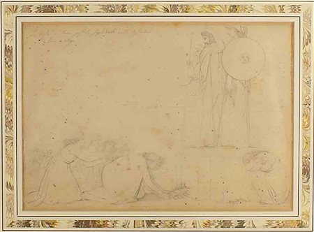 John Flaxman (York 1755 - Londra 1826), "Le figlie di Danao prostrate...