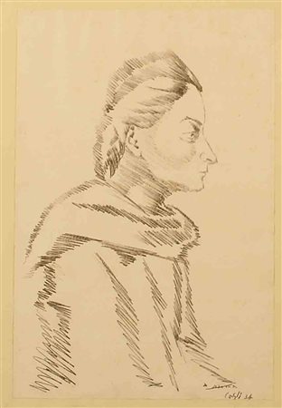 Corrado Cagli (Ancona 1910 - Roma 1976), "Ritratto di Serena", matita su...
