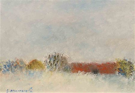 Giovanni Omiccioli (Roma 1901 - 1975), "Fregene", olio su cartoncino, cm....