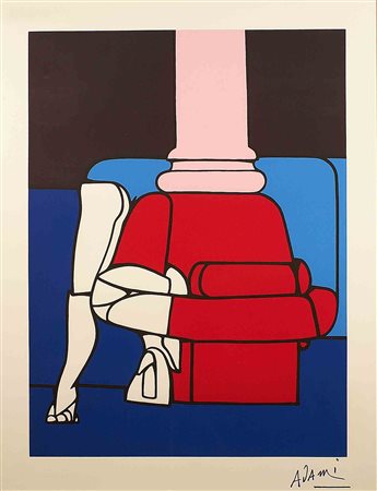 Valerio Adami (Bologna 1935), "Salone di bellezza", litografia a sei colori...