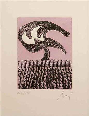 Enrico Baj (Milano 1924 - Vergiate 2003), "Senza titolo", incisione a colori,...