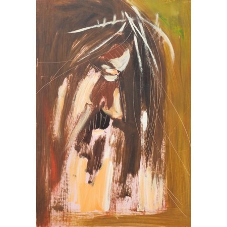 PITTORE DEL XX SECOLO, Volto di Cristo, Olio su masonite