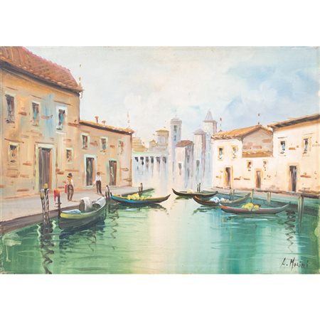 A. MOLINI, Venezia, Olio su tela