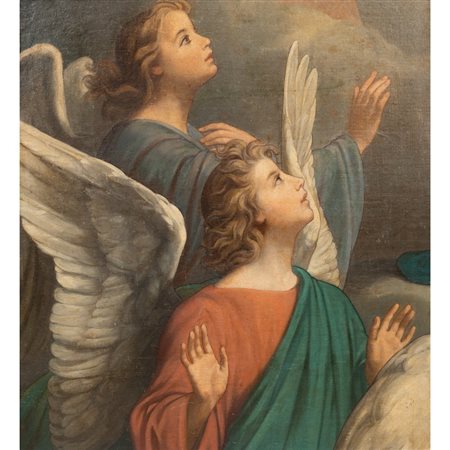 PITTORE DELLA PRIMA METÀ DEL XIX SECOLO, Angeli, Olio su tela