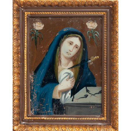 MANIFATTURA SICILIANA DEL XIX SECOLO, Pittura su vetro