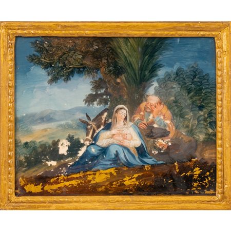 MANIFATTURA SICILIANA DEI PRIMI DELL '800, Pittura su vetro