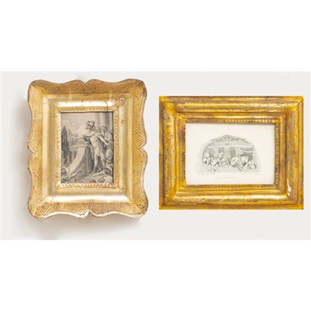 MANIFATTURA SICILIANA DEL XIX SECOLO, Due piccole cornici