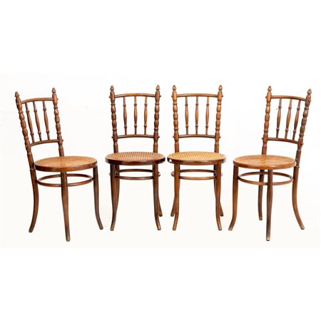 MANIFATTURA SICILIANA DEI PRIMI DEL '900, Quattro sedie