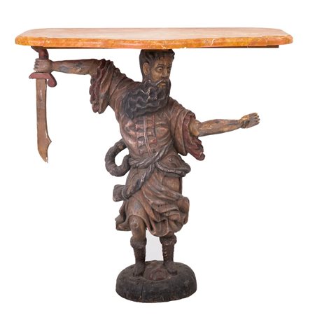 MANIFATTURA EUROPEA DEL XVIII SEC, Piccola consolle/scultura