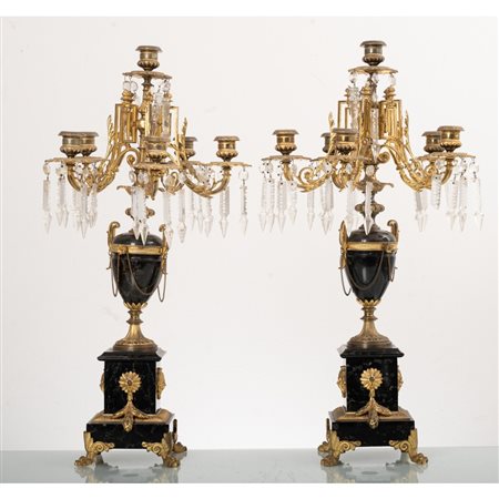 MANIFATTURA ITALIANA DEL XIX SECOLO, Coppia di candelabri