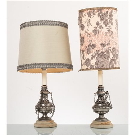 MANIFATTURA ITALIANA DEI PRIMI DEL '900, Coppia di lampade