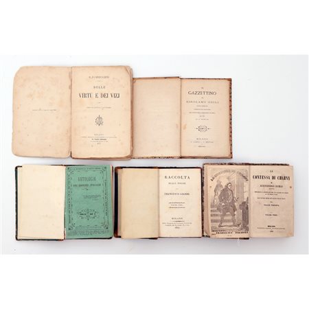 CINQUE VOLUMI DI VARIA LETTERARI DEL XIX SECOLO