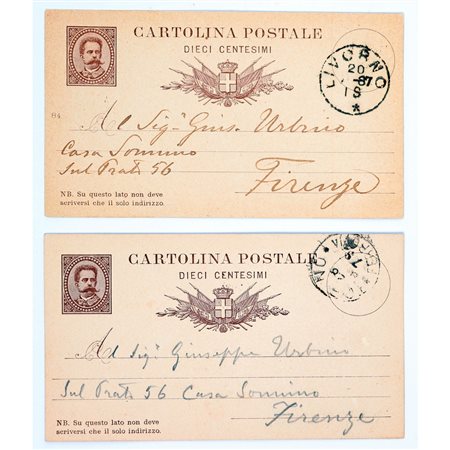 DUE CARTOLINE POSTALI AUTOGRAFE DI SIDNEY SONNINO