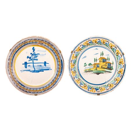 MAN. SICILIANA XIX/XX SECOLO, Due fangotti e grande piatto