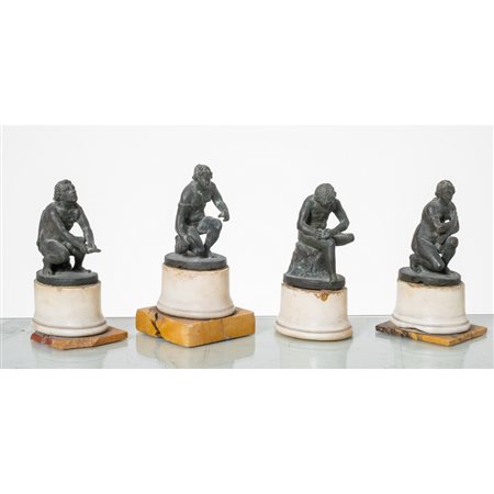 MANIFATTURA ITALIANA FINE DEL XVIII SECOLO, 4 piccole sculture