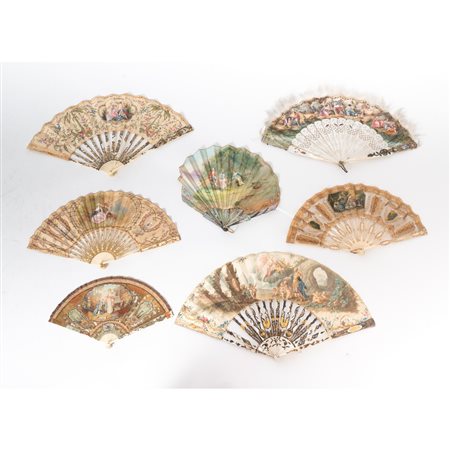 MANIFATTURA EUROPEA DEL XVIII E XIX SECOLO, Sette ventagli