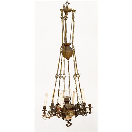 MANIFATTURA SICILIANA DEL XIX SECOLO, Lampadario