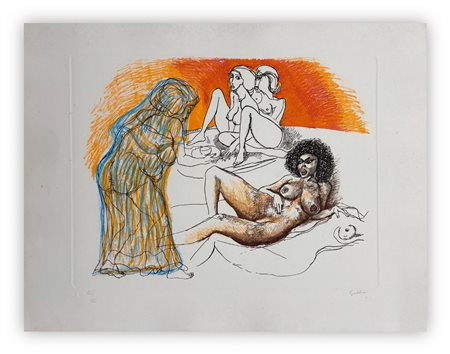 RENATO GUTTUSO (1911-1987) - Zefis a Usbek (2), 1973