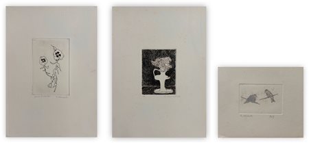 GIOVANNI OMICCIOLI (1901-1975)  Lotto unico composto da 3 acqueforti