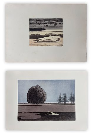 GINO GUIDA (1932-2017) - Lotto unico composto da 2 acqueforti
