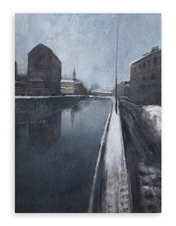 EZIO ALZANI (1941) - Senza Titolo (Naviglio), 2010