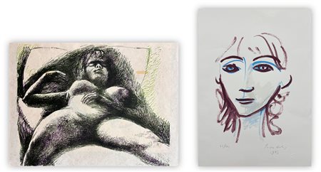 AUTORI VARI (RENATO GUTTUSO E PRIMO CONTI) - Lotto unico di 2 opere