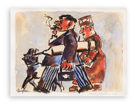 FRANZ BORGHESE (1941-2005) - Medico, signora e cane
