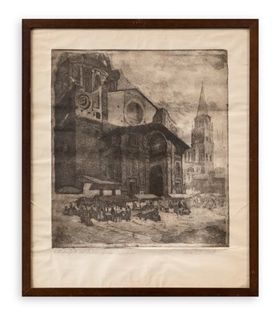 ARTURO CAVICCHINI (1907-1942)  - Piazza L. B. Alberti