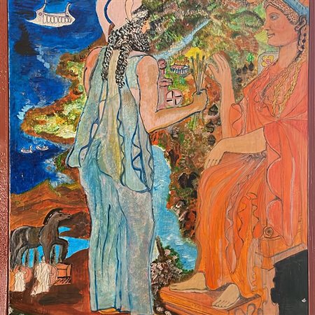 Anna Letizia Candelise, 'Epeo dona i suoi attrezzi alla Dea Atena sul timpone della Motta', 2023