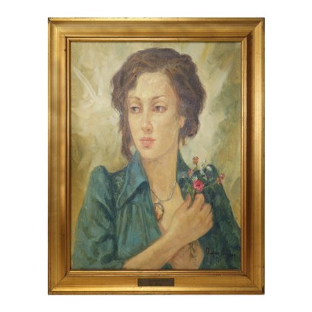 Andrea Di Dio (1951 - 1992)  - Ritratto di donna, 1976