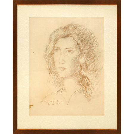 Carmelo Comes (Catania 1905 - Catania 1988)  - Volto di donna, 4/10/1981