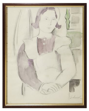 Aldo Salvadori (Milano 1905 - Bergamo 2002)  - Donna in un interno