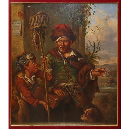 Il cacciatori di ratti e il suo servo, copia da Visscher Cornelis, 20° secolo