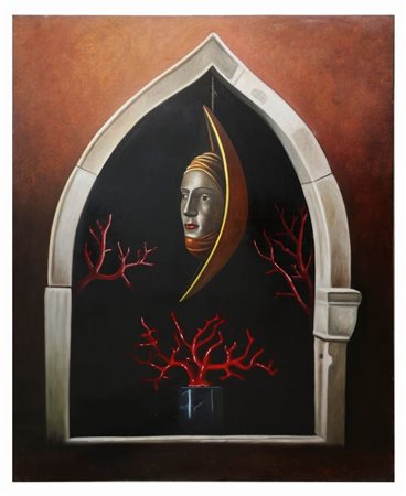 Antonio Sciacca (Catania 1957)  - VOLTO DI LUNA CON CORALLI