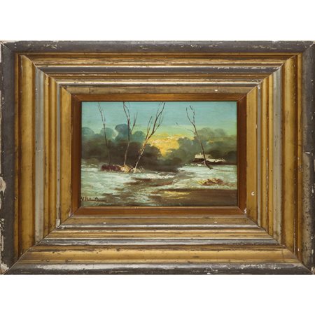 Antonio Villa (1883 - 1962)  - Paesaggio innevato