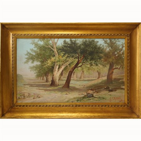 Gaetano Cajani - Paesaggio con alberi