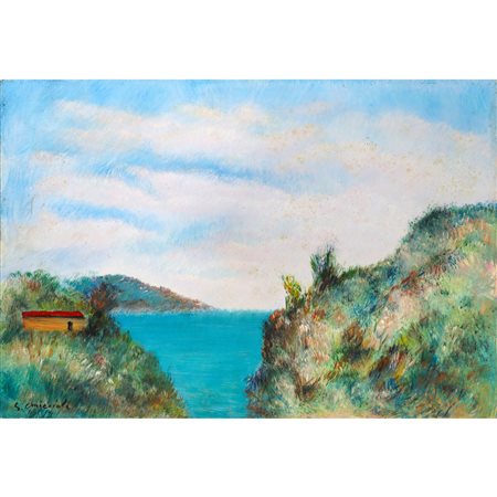 Giovanni Omiccioli (Roma 1901 - 1975)  - Paesaggio, 1973