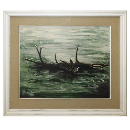 Natura morta rami e foglie, 1975