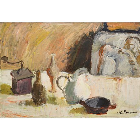 Elio Romano (Trapani 1909 - Catania 1996)  - Natura morta di vasi