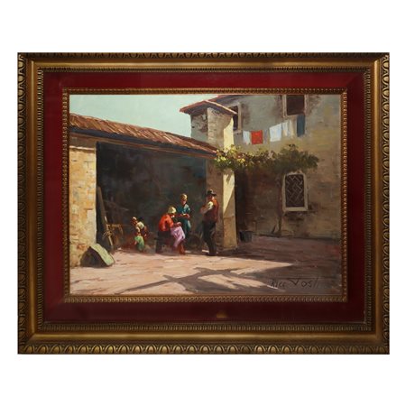 Riccardo Tosti (Trieste 1910 - 1986)  - In cortile